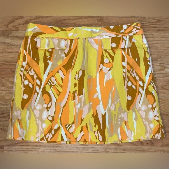 J. Crew Abstract Colorful 70s Print Mini Skirt - Women's Size 8 - Picture 1 of 9